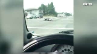 Car Carrying Dead Body Falls Off Ambulance In Traffic