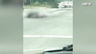 Car Carrying Dead Body Falls Off Ambulance In Traffic