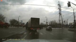 The Truck Suddenly Rushed Out And Collided Violently With The Target