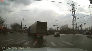 The Truck Suddenly Rushed Out And Collided Violently With The Target