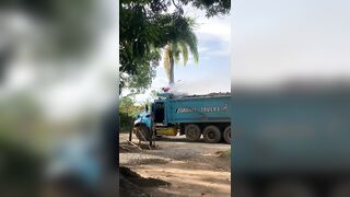 Truck Driver Suffers Burns After Touching Live Wire