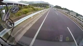 Truck Stop: Car Hits Road Worker
