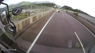Truck Stop: Car Hits Road Worker