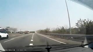 Truck Loses Wheel And Causes Accident On Highway