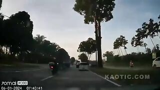 Two Cyclists Escape Truck Accident