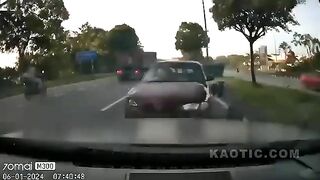 Two Cyclists Escape Truck Accident