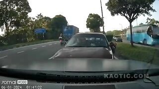 Two Cyclists Escape Truck Accident