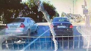Two Cars Collide With A Truck In Tver, Russia
