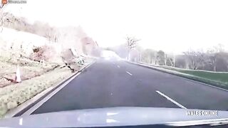 Two Cars Simultaneously Try To Overtake A Delivery Truck