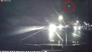 UFO Spotted In The Sky Shortly Before Truck Violently Overturned