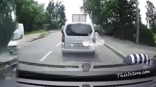 Useless Idiots Run In Front Of Cars Without Even Looking.