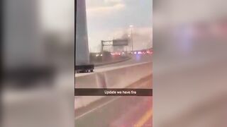 Vehicles Driving In The Opposite Direction On The Highway