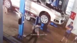 Vehicle Collision In A Professional Workshop