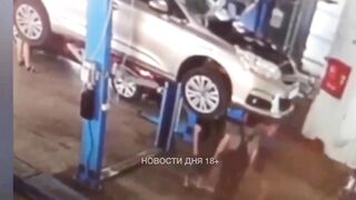 Vehicle Collision In A Professional Workshop