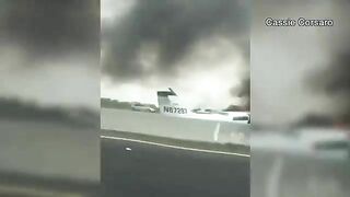 Video Shows Plane Crashing On Southern California Freeway