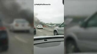 Video Shows Plane Crashing On Southern California Freeway