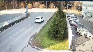 Video: Drunk Russian Policeman Collides Head-on With Bus