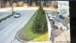 Video: Drunk Russian Policeman Collides Head-on With Bus