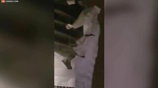 Video Captures Dramatic Moment Scaffolding Collapses During Storm