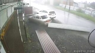Windy Day At Work In Russia
