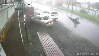Windy Day At Work In Russia