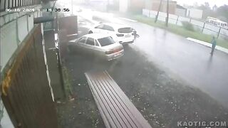Windy Day At Work In Russia