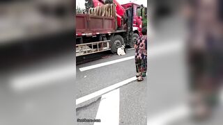 Woman Calmly Makes Final Cry For Help Under Truck Tire