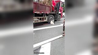 Woman Calmly Makes Final Cry For Help Under Truck Tire