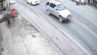 Woman Greets Friend Hit By Truck