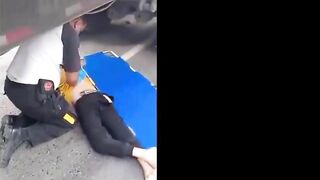 Woman Greets Friend Hit By Truck