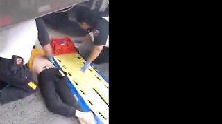 Woman Greets Friend Hit By Truck