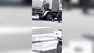 A Woman Was Trapped Under A Cement Truck