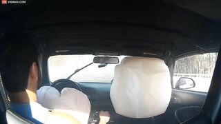Woman Ignores Red Light, Crashes Into Car