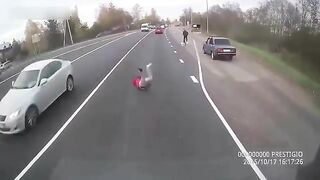 Woman Thrown Into The Air By Speeding Car