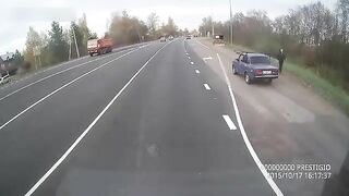 Woman Thrown Into The Air By Speeding Car