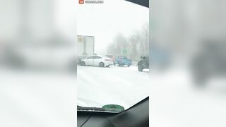 Woman Jumps Out Of Semi-trailer Truck Seconds Before Crash