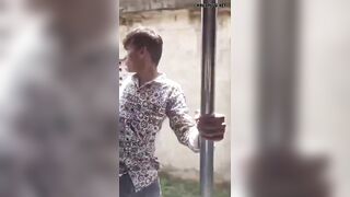 Young Man Hits Concrete Column While Hanging