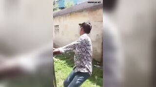 Young Man Hits Concrete Column While Hanging