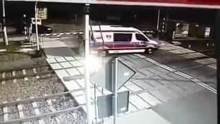 Ambulance Collides With Train In Poland