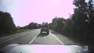An SUV Carrying Tourists Overturned On The Highway