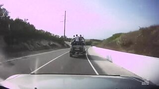 An SUV Carrying Tourists Overturned On The Highway