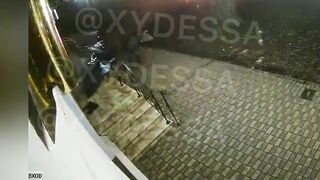 BMW Damaged After Crashing Into Electric Pole