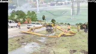 Biplane Crashes On Texas Highway