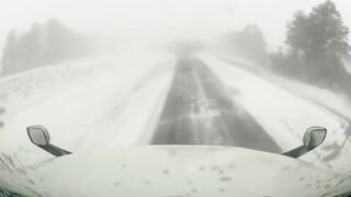 The Car Was Sandwiched Between Three Semi-trailers And Turned Into A Pancake
