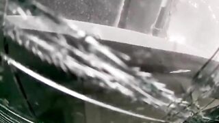 The Car Was Sandwiched Between Three Semi-trailers And Turned Into A Pancake