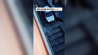 Car Going Down The Stairs