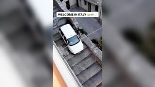 Car Going Down The Stairs