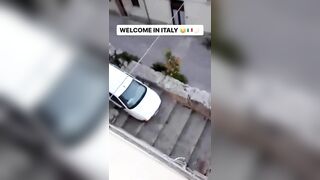 Car Going Down The Stairs