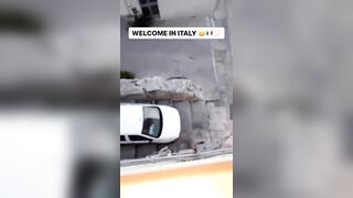 Car Going Down The Stairs