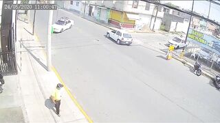 Car Hits Telephone Pole